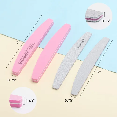Miniatura 2 de Kit de 35 limas y pulidores de uñas de grano 100/180, bloques de lijado y pulido reutilizables, limas de esponja de doble cara, tableros de esmeril