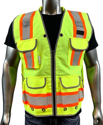 Miniatura 2 de REXZUS A Chaleco Reflectante Clase 2 Heavy Woven Dos Tonos Ingeniero Hi Viz Chaleco de Seguridad 3M 8712 Cinta Amarillo
