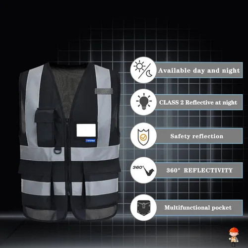 Miniatura 5 de XS Chaleco de seguridad negro para mujer XS