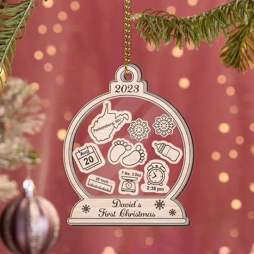 Miniatura 4 de Hyturtle Adornos personalizados para la primera Navidad del bebé 2023, adorno de Navidad para bebé, adorno de batido 4D para bebé, decoraciones