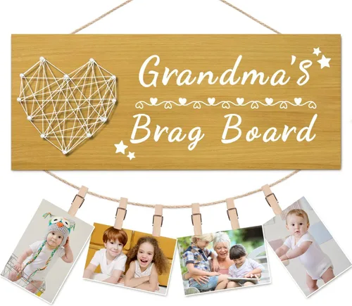 Yunfan para abuela: Tablero de la abuela, regalos de los nietos, marco de fotos para portarretratos, regalo de cumpleaños para abuela, Navidad,