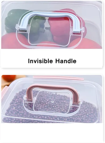 Miniatura 6 de Recipientes herméticos de almacenamiento para refrigerador, pequeños transportadores de alimentos portátiles apilables, 3 capas a prueba de fugas