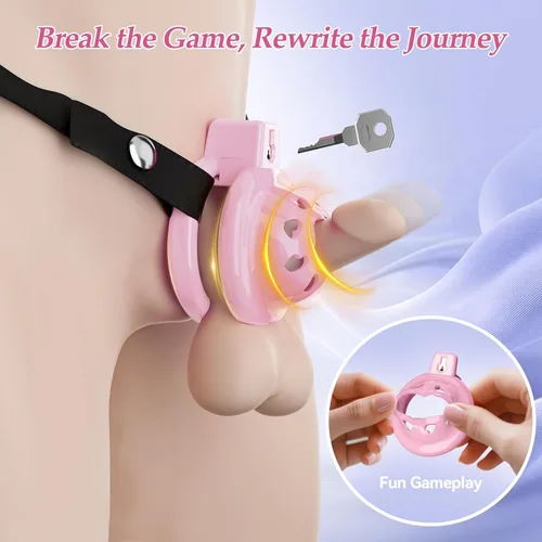 Miniatura 4 de Chastity Cage - Jaula de castidad para macho, jaula plana de castidad de silicona suave con cinturón de castidad ajustable, bloqueo invisible y 6