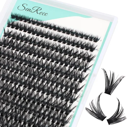 Miniatura 13 de Extensiones de racimos de pestañas, 240 unidades, extensiones de pestañas largas individuales 40D, aspecto natural, pestañas de imitación de visón