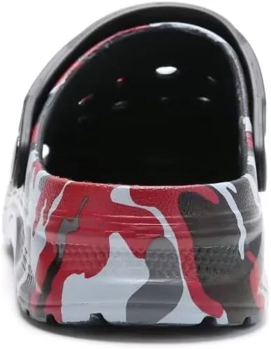 Miniatura 4 de Zuecos de camuflaje negro para niños y niñas, zapatos de playa para niños, diseño clásico de teñido anudado marmoleado