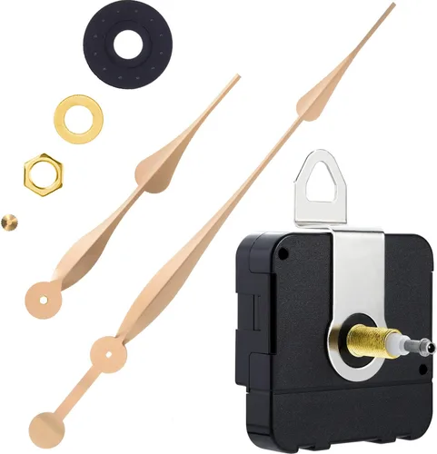 Miniatura 10 de Hicarer Mecanismo de Reloj de Cuarzo de Alto Torque de Eje Largo de Repuesto con Manecillas Tipo Espada de 12 Pulgadas de Largo Movimiento de Reloj