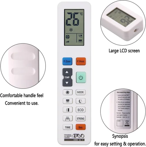 Miniatura 2 de Riry Aire acondicionado Control remoto LCD universal A/C Control remoto para Midea HITACHI Samsung Daikin Mitsubishi FUJITSU LG Panasonic GREE