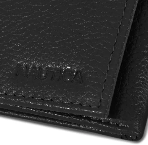 Miniatura 41 de Nautica Men's Trifold Wallet RFID Blocking Protection ID Window Card Slots Genuine Leather Durable