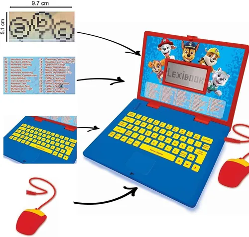 Miniatura 5 de LEXiBOOK Paw Patrol - Laptop Educativa y Bilingüe Español/Inglés - Juguete para Niños (Niños y Niñas) 124 Actividades, Aprende Juega Juegos y Música