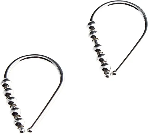 Miniatura 28 de 13mm de plata de ley 20 GA Aretes de aro invertidos colgantes de lágrima hipoalergénicos ligeros con hilo para mujer