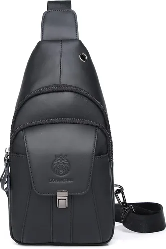 Miniatura 21 de LUKZIJAES Bolso bandolera de cuero genuino para hombre