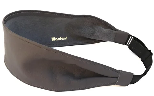 Miniatura 10 de Wardani, Diadema de cuero de 2.75 pulgadas de ancho, ajustable, elástica, suave y cómoda, fabricada en Estados Unidos con piel de cordero italiana