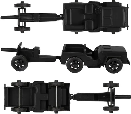 Miniatura 4 de TimMee Combat Patrol Willys & Artillery - Juego negro de 4 piezas fabricado en Estados Unidos