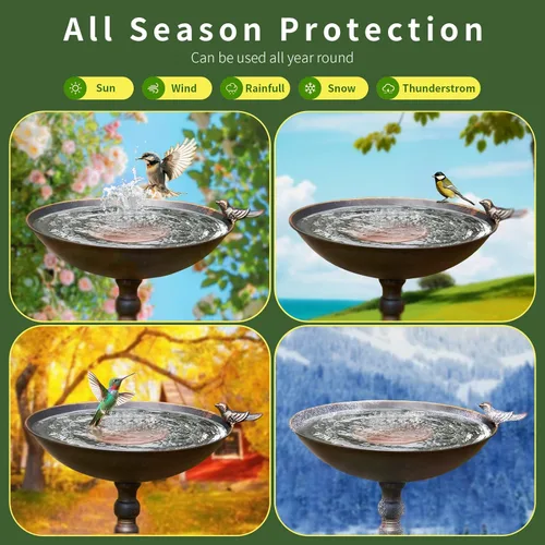 Miniatura 4 de Disco de cobre para baño, 99.99% de cobre puro para pájaros, soporte de triple punto, limpiador de agua para todas las estaciones para baños