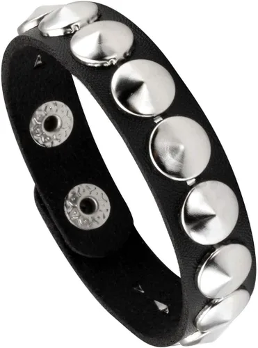 Miniatura 9 de Manfnee Pulsera gótica punk con remaches de clavos de metal, ajustable C: 3 piezas