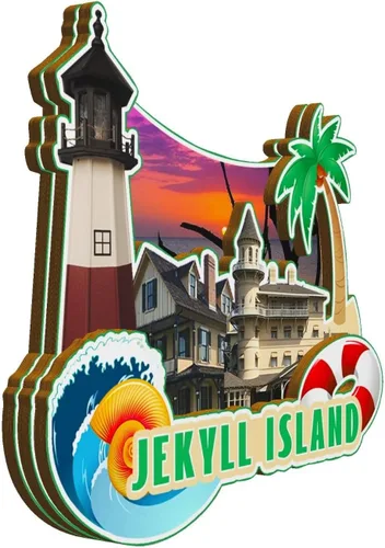 Miniatura 2 de Jekyll Island Georgia USA - Imán de madera para nevera, monumentos 3D, recuerdos coleccionables, decoración hecha a mano -2664