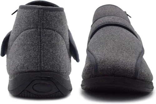 Miniatura 3 de W&LESVAGO Men's Memory Foam Diabetic Shoes, Comfy Warm Plush Fleece House Shoes High-top Wide Width Adjustable Closures Boots for Elderly Arthritis