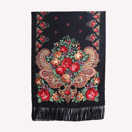 Miniatura 7 de Bufanda tradicional con borla exótica para mujer, cálida, suave, grande, rectangular, a la moda, bufandas