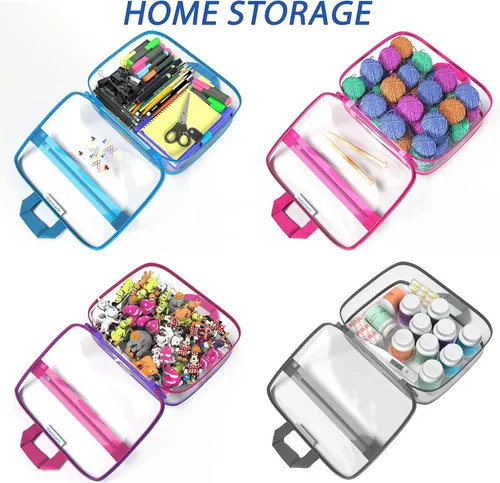 Miniatura 4 de Olanmark Neceser transparente - Bolsa de maquillaje de PVC - Estuche de viaje grande transparente para cosméticos - Cubo de embalaje transparente