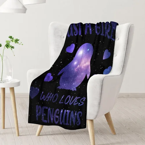 Miniatura 2 de Manta de pingüino para regalar – Manta de 30 x 40 pulgadas para adultos y niños, mantas negras de felpa suave para sofá, oficina