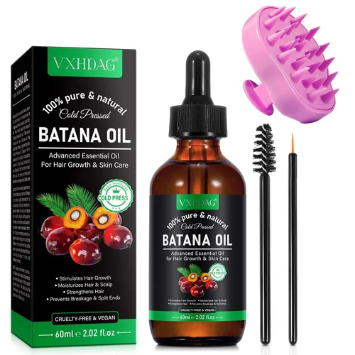 Aceite de batana para el crecimiento y nutrición del cabello, masajeador de cuero cabelludo incluido, aceite puro y natural de Honduras para