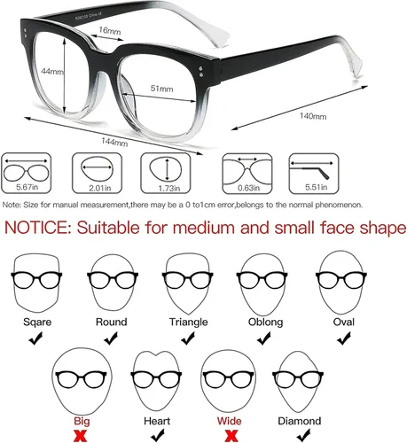 Miniatura 6 de Bevi Lentes de bloqueo de luz azul, elegantes anteojos de lectura para hombres y mujeres Gris (Gradient Grey)