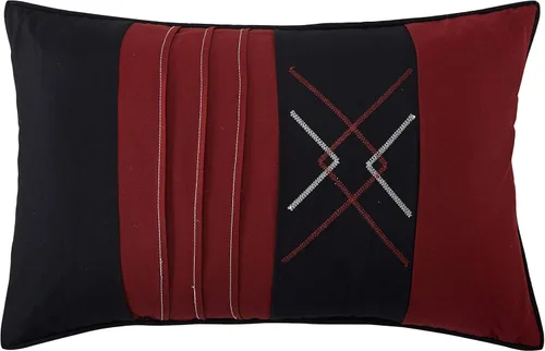 Miniatura 6 de Grand Avenue Juegos de cama con diseño geométrico negro/rojo, tamaño Queen con edredón, 7 piezas, funda de almohada, falda de cama, almohada