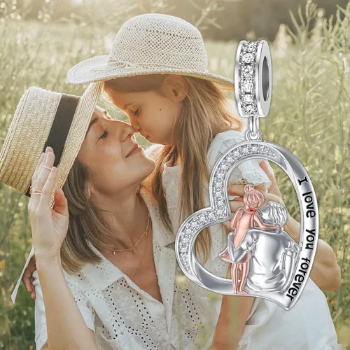 Miniatura 226 de PROESS Dije para padre, madre e hija, pulsera de plata de ley para pulseras, regalos de cumpleaños, día de San Valentín, para hija, madre, amante