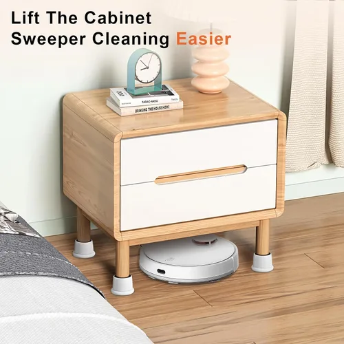 Miniatura 4 de Elevadores ajustables para muebles, elevadores de cama de 1.6 a 2.6 pulgadas, color blanco, plástico duradero y antideslizantes, elevadores de sofá