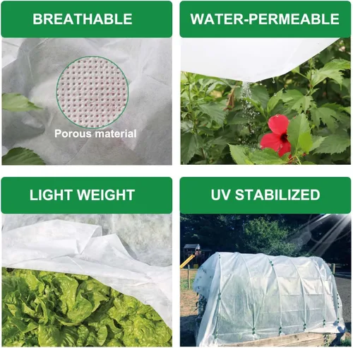 Miniatura 4 de KLEWEE Cubiertas para Plantas Protección contra Heladas 10 x 50 Pies, 1.05 oz/yd² Tela Antihielo más Gruesa para Protección de Plantas contra