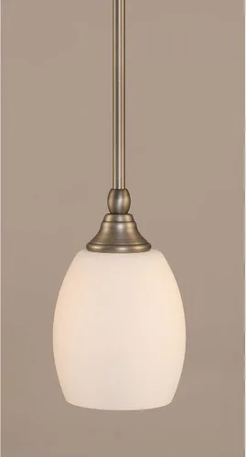 Miniatura 37 de Toltec Lighting Tallo Colgado Mini colgante, acabado de cobre negro, 3.5" cuadrado humo burbuja vidrio