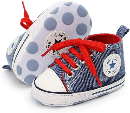 Miniatura 101 de KIDSUN zapatos deportivos altos hasta el tobillo para bebés, niños y niñas con suela antideslizante, suaves, para recién nacidos, zapatos