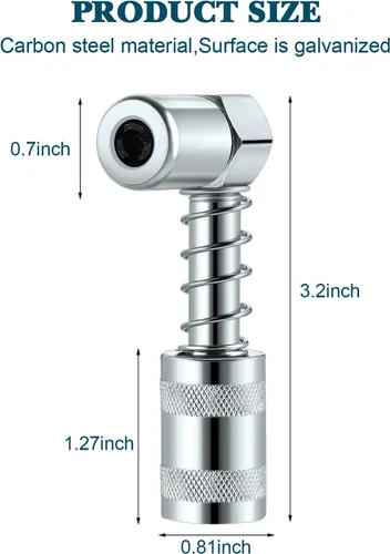 Miniatura 2 de Adaptador de pistola de acoplador de grasa de 90 grados, acoplador de pistola de grasa de 90 grados, accesorios de pistola de engrase, puntas