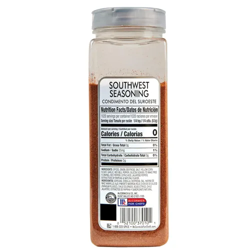 Miniatura 2 de McCormick Culinary - Condimento Southwest, 18 onzas - Un envase de 18 onzas de mezcla de especias del suroeste con auténtico calor ahumado, perfecto