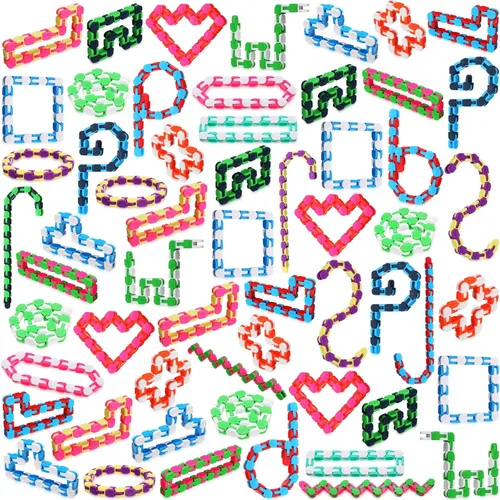 Miniatura 8 de Sotiff 60 Piezas Juguete Fidget Pista Loca Juguetes Fidget Wacky Tracks Serpiente Colorida Juguetes Regalos para Niños Adultos Autismo Alivio