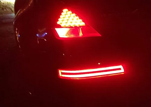 Miniatura 5 de iJDMTOY Lente transparente con interior rojo oscuro todo en uno LED completo parachoques inferior Lámparas traseras compatibles con Nissan 2003-2009