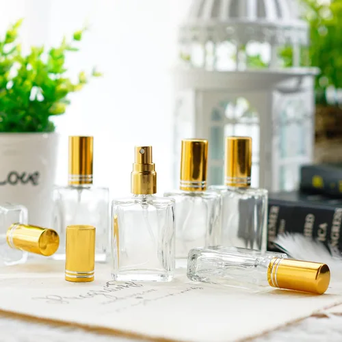 Miniatura 6 de YU FENG 12 unidades de botellas de spray de perfume transparentes de 15 ml, botellas de vidrio con rociador de niebla fina, botellas de spray vacías