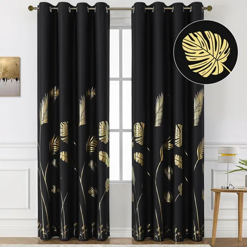 Miniatura 45 de BUHUA - Cortinas opacas blancas, cortinas plateadas, juego de 2 paneles de cortinas con ojales para dormitorio, elegante tratamiento de ventana