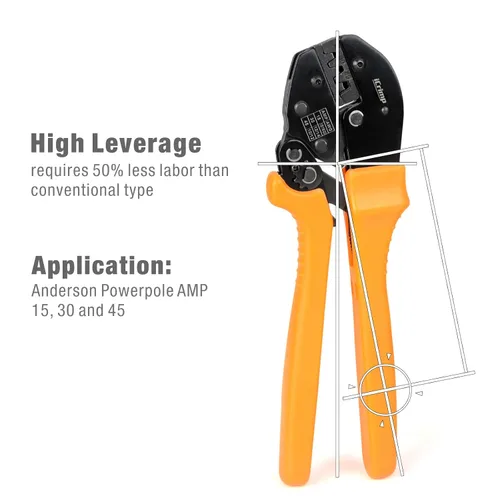 Miniatura 6 de IWISS, herramienta pinza pelacables para conectores de cable Anderson de 15, 30 y 45 amp con 10 pares de conectores de poste de electricidad de 30