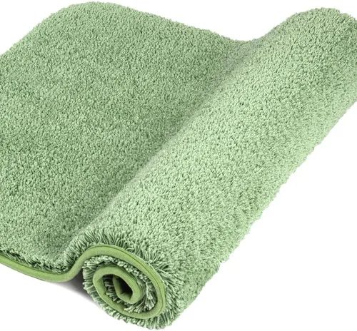 Walensee Alfombra de baño antideslizante (16 x 24 pulgadas, verde salvia) Tapete de baño de microfibra suave lanudo absorbente de agua, lavable a
