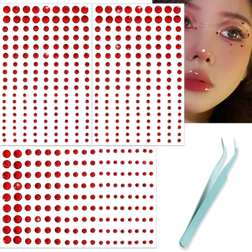 Miniatura 11 de NOOEPC Gemas faciales para el cabello, joyas autoadhesivas para la cara, joyas para los ojos, diamantes de imitación para la cara, gemas