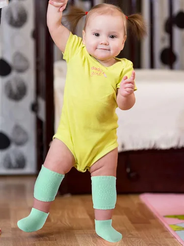 Miniatura 4 de Juego de 10 pares de rodilleras antideslizantes para bebés y calcetines antideslizantes para bebés, unisex para niños pequeños, calcetines
