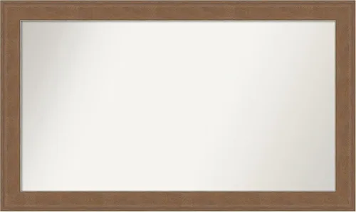 Miniatura 313 de Amanti Art Espejo de baño marrón para sobre el fregadero, 25 x 25 pulgadas, hecho a medida, espejo de tocador cuadrado marrón medio, marco de madera
