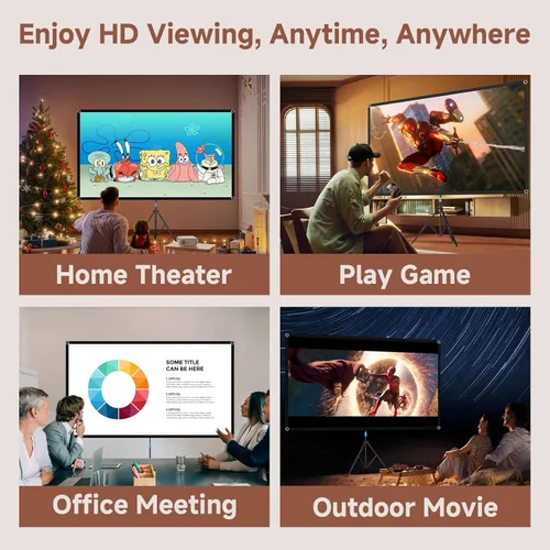 Miniatura 8 de Pantalla de proyector con soporte, pantalla de proyector portátil de 80 pulgadas para exteriores e interiores, pantalla de proyección ALR de 1.5