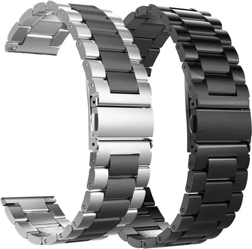 valkit 2 Packs Watch Bands for Garmin Vivoactive 5/Vivoactive 6 3/Forerunner 165 55/Galaxy Watch 7 6, 20MM Elegant Casual Solid Stainless Steel
