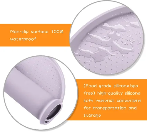Miniatura 3 de Tapete de Comida para Perros de Silicona 100% Impermeable con Borde Elevado de 0.5", Libre de BPA, Tapete de Alimentación para Mascotas y Gatos que