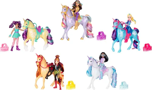 Miniatura 3 de Unicorn Academy Juego de jinete y unicornio – Aprox. 4.7 in, la popular serie Netflix, con 2 accesorios y pincel para juegos de rol creativos