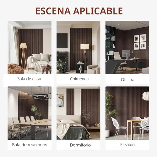 Miniatura 7 de POHARE Paneles de pared de listones de madera, paquete de 2 paneles decorativos de madera de 8 x 1 pie para pared, elegantes paneles de pared