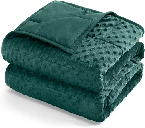 Miniatura 12 de Kivik Manta con peso de 3 libras, manta pesada de puntos Minky suave refrescante para una mejor relajación y sueño, lavable a máquina, 36 x 48 Gris