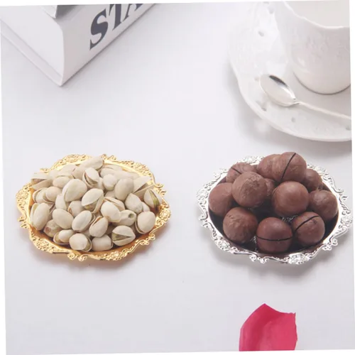 Miniatura 3 de Mini molde para magdalenas, plato antiguo, 6 piezas para pastelería, fruta, boda, bandeja de metal plateado, fiesta, diámetro, decoración de KTV